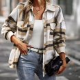 thumbnail image 2 of Chaqueta de camisa a cuadros para mujer Top cómodo y encantador para mujer Bola de fiesta formal diaria, 2 of 5