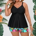 thumbnail image 2 of Womens Swimsuits Tankini Casual Plus Size Modest Drawstring Top with High Waisted Swim Shorts Two Piece Bathing Suits Woman, 2 of 9