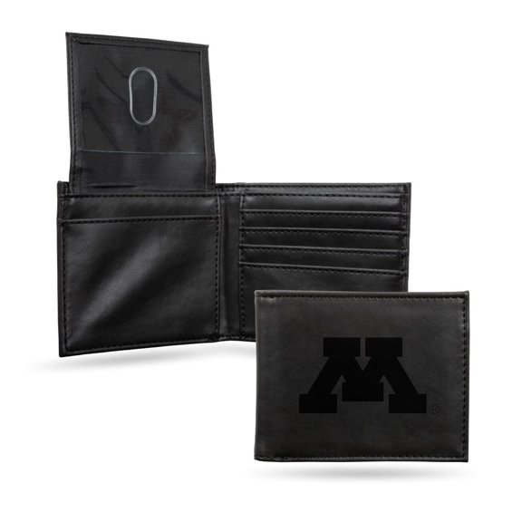 Minnesota Golden Gophers NCAA Laser Engraved Black Billfold Wallet