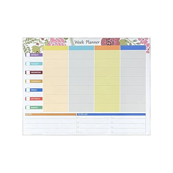 Mauxuk Flexible Magnetic Notepad with Markers, Reusable Refrigerator Calendar for Home Organization, Dry Erase Weekly Planner, Meal Planner, Task List, Office Organizer, 16.93x12.99in