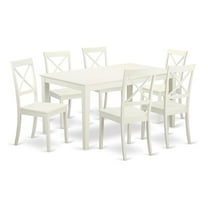 East West Furniture Dining Room Set Linen White, CABO7-LWH-W
