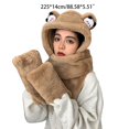 thumbnail image 5 of Cute Panda Ear Cap Plush Hat Scarf 3 in 1 Scarf Gloves Set Sweet Ear for Protection Coldproof Birthday Gift for Sweet Gi, 5 of 15