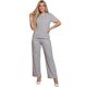 thumbnail image 1 of Conjunto Deportivo Casual para Mujer Unitalla Set de Blusa Manga Corta y Pants Recto Tela Stretch Rayada Súper Cómoda, 1 of 5