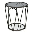 thumbnail image 2 of Furniture of America Ollis 1-Shelf Glass Top and Metal Black Nickel End Table, 2 of 7