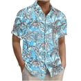 thumbnail image 3 of Yteetum Men's T ShirtsHawaiian Floral Print T Shirts Casual Button Down Short Sleeve Lapel Beach Summer T-Shirts, 3 of 7