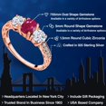 thumbnail image 2 of Gem Stone King Red Ruby 18K Rose Gold Plated Silver Women Ring (2.64 Ct Oval), 2 of 6