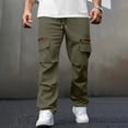 thumbnail image 2 of Men’s Elastic Waist Cargo Work Pants Casual Lightweight Wrinkle Free Outdoor Gym Sweatpants, 2 of 8