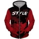 thumbnail image 1 of Sudadera con capucha y cremallera para hombre, con estampado 3D, informal, de gran tamaño, estilo urbano, con cremallera, chándal, 1 of 6
