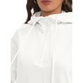 thumbnail image 6 of DARING DIVA Women's Stylish Cropped Half Zip Hoodie with Trendy Side Slits S White, 6 of 7