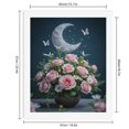 thumbnail image 2 of Paint By Numbers Kit for Adults Beginner - DIY Pink Roses Moonlit Night Blooms Canvas Painting Kits for Adults, Frameless Paint By Number for Adults for Home Wall Decor 16x20 Inch, 2 of 7
