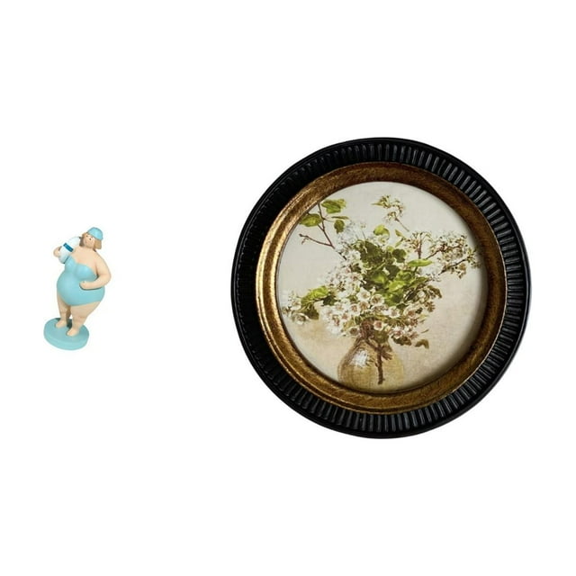 Estatua de muñeca de resina de una dama playera y marco de fotos decorativo de resina con relieve de europeo para sala de estar, dormit