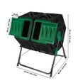 thumbnail image 2 of Dual Chamber Grow Tumbling Composter Tumbler Twin Compartment Chamber Outdoor Garden Steel Rotating Batch Compost Bin 2 Doors, 2 of 7