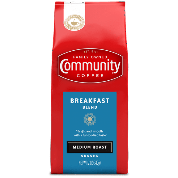 Community Coffee Breakfast Blend Medium Roast Ground 12 oz Gable Top