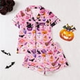 thumbnail image 2 of OOOUM Kids Halloween Lounge Set Girls Button Down Print Shirt & Shorts Set Summer Comfortable Outfit 13-14 Years, 2 of 4