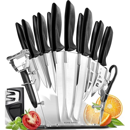 

JDY Home Hero - Knife Set Kitchen Knives Set with Block - Stainless Steel Kitchen Knife Set with Stand - 7 Pieces