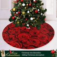 thumbnail image 6 of FMSHPON Valentine's Mother's Day Natural Red Rose Xmas Christmas Tree Skirt Stand Mat for Holiday Party Decoration Indoor Outdoor 48 inches, 6 of 6