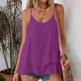 thumbnail image 2 of BXSRUTA Women's Plus Size Cotton Spandex Double Layer Sleeveless Camisole Adjustable Spaghetti Strap V Neck Top Casual Everyday Wear, 2 of 7