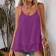 thumbnail image 1 of TaTaai Women's Casual Sleeveless Double Layer Flowy Slub Cotton Adjustable Spaghetti Strap Camisole Top Ladies Soft Comfortable for Daily Travel Shopping Streetwear All Season Wear Gift, 1 of 8