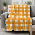 thumbnail image 2 of Orange Plaid Blanket Soft Cozy Warm Throw Blanket for Couch, Plush Fuzzy Flannel Fleece Blankets for Sofa, Watercolor Grid Checker Gingham Farmhouse Bed Blankets Lightweight Gifts for Women, 50"x60", 2 of 9
