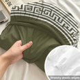 thumbnail image 4 of King Size Fitted Sheet Set - Forest Green Geometric 3 Piece Bedding Sets 16" Deep Pocket Fitted Sheet with 2 Pillowcases, White Greek Key Design Abstract Modern Art Brushed Microfiber Bed Sheets, 4 of 9