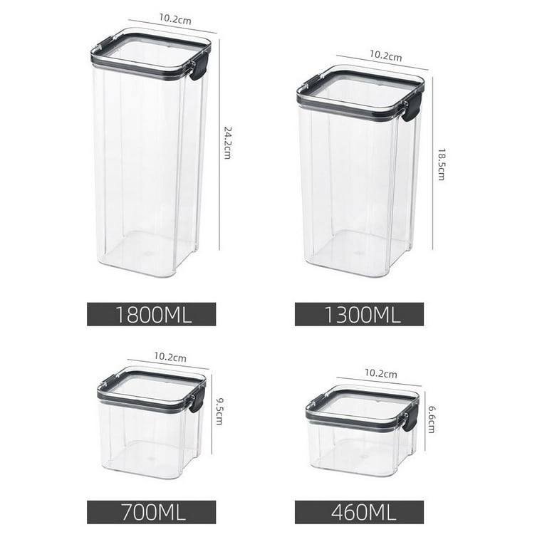 460~1800ml Stackable Storage Box Transparent Kitchen Containers