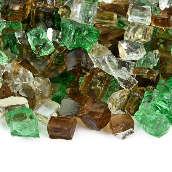 Prairie Gold Blended Fire Pit Glass | 1/2", Reflective, 10 lbs