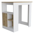 thumbnail image 6 of Masset Kitchen Island with Side Shelves in White Engineered Wood, 6 of 8
