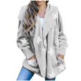 thumbnail image 3 of TIANZEN Casual Winter Jacket With Star Print Lined Warm Cozy Outerwear For Cold Weather Full Zip Hoodies for Women Short Sleeve Jacket Soft Jackets for Women Cute, 3 of 9