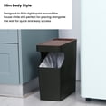 thumbnail image 3 of Home Zone Living 2-Pack 2 Gallon Small Trash Can, Slim Rectangular Wastebasket with Wood Grain Cover, 3 of 8