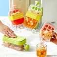 thumbnail image 2 of Ice Cube Bottle, 2 in 1 Touch-Free Ice Cube Tray Water Bottle with Lid and Bin, Ice Cube Making Bottle with Straw & Strap, Perfect for Coffee, Juice, and Beverages (White,500ml), 2 of 7