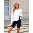 thumbnail image 5 of Women'S Long Sleeve Solid Color Loose - Fit Casual Yoga Top - Soft, Breathable for Yoga Cream White L, 5 of 8