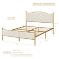 thumbnail image 3 of Upholstered Platform Bed with Velvet and Button Tufted Headboard Beige - Full, 3 of 5