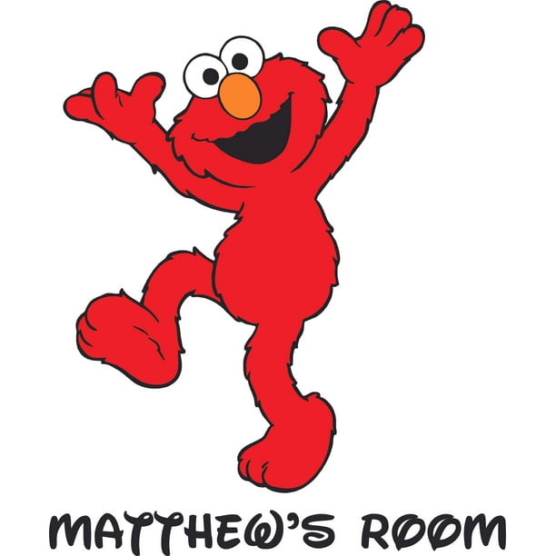 Elmo Sesame Street Cartoon Disney Personalized Wall Decal Custom Vinyl Wall Art Personalized Name Baby Girls Boys Kids Nursery Daycare Room Decor Wall Stickers Decorations Size 40x20 Inch Walmart Com