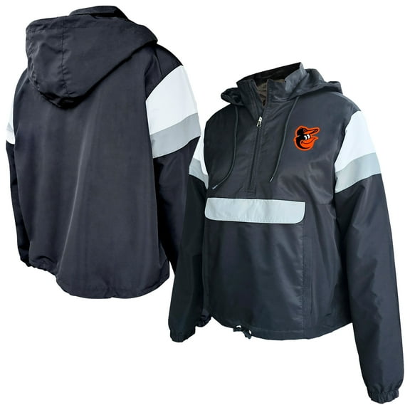 Women's-Profile Black Baltimore Orioles Plus Size Anorak Hoodie Quarter-Zip Pullover