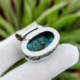 thumbnail image 6 of Sterling Silver 925 Pendant For Men & Women, Bridesmaid Gift Pendant, Blue Copper Turquoise, Gemstone Pendant, Christmas Gift For Her Or Him, 6 of 6