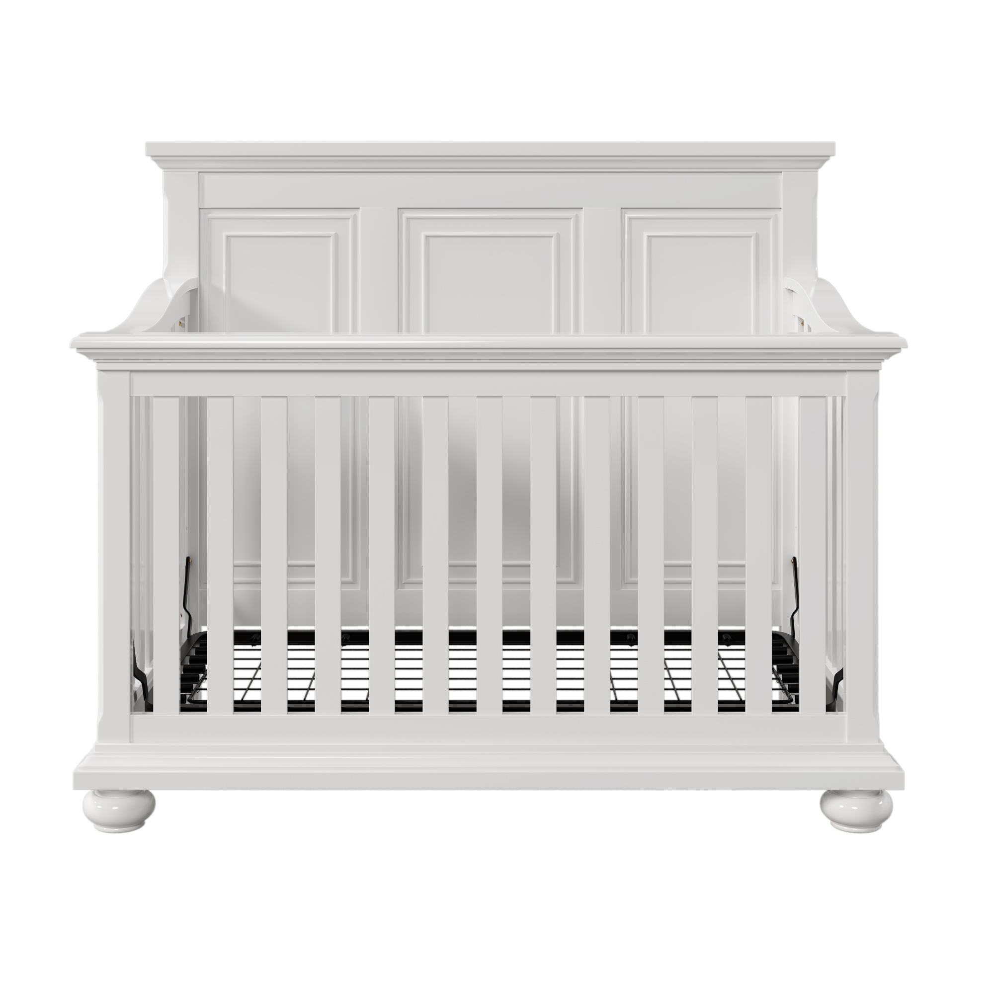 Paproos Cribs for Baby, 4in1 Solid Wood Convertible Baby Crib, Non