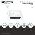 thumbnail image 6 of Kingston Brass GT252294 Towne 25" Cast Iron Self-Rimming Single Bowl Drop-In Kitchen Sink, 4-Hole, White, 6 of 7