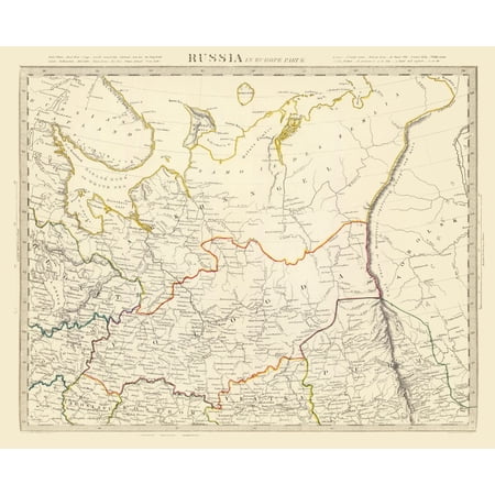 Historic Map - Russia European - Chapman 1835 - Vintage Wall Art