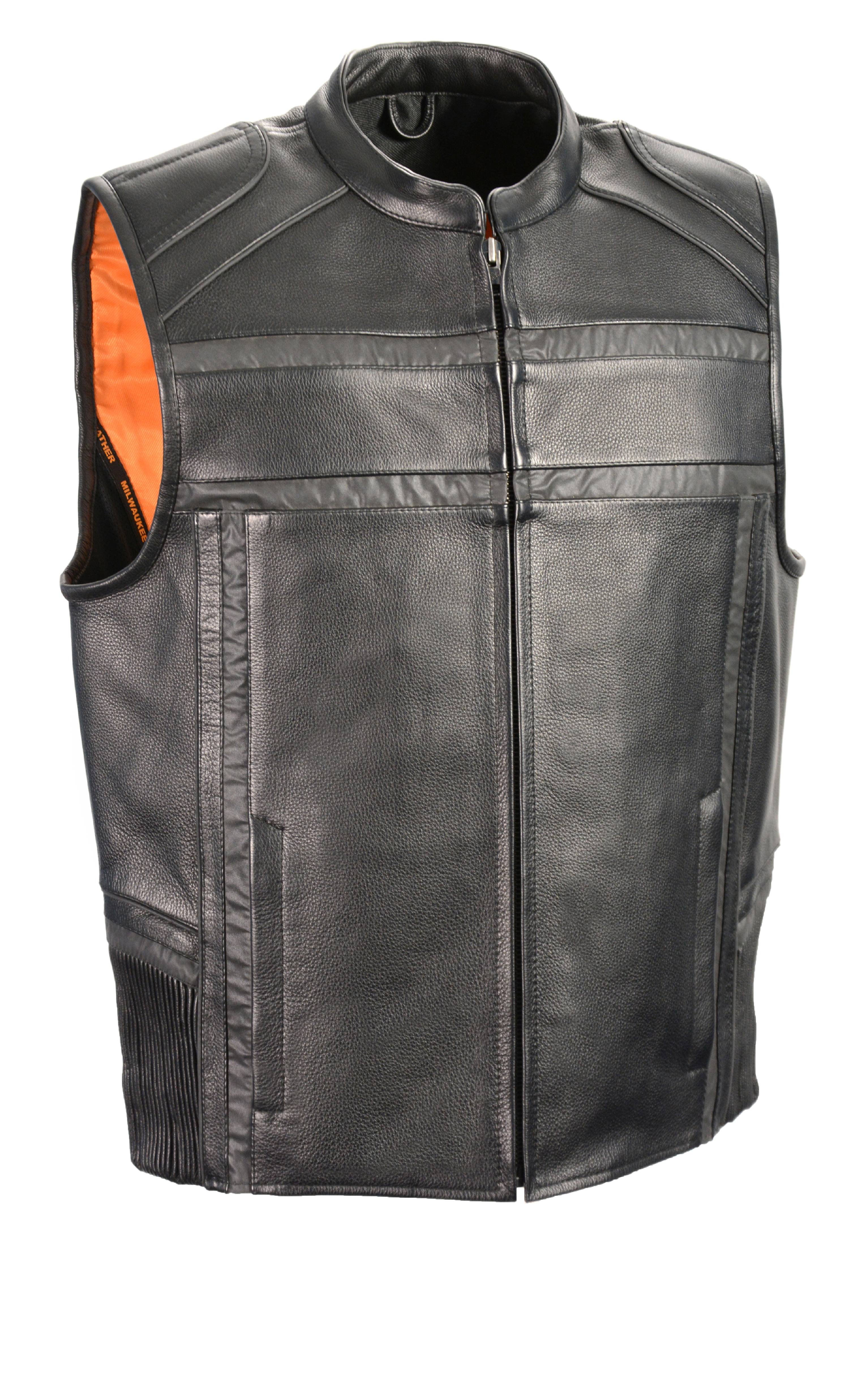 Men's Reflective Band & Piping Zipper Front Vest