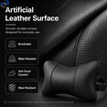 thumbnail image 3 of Adjustable Car Headrest Pillow, Artificial Leather Car Seat Neck Support Cushion with Curved Design, Travel Pillow for Adults, Black, 1 Count, 3 of 14