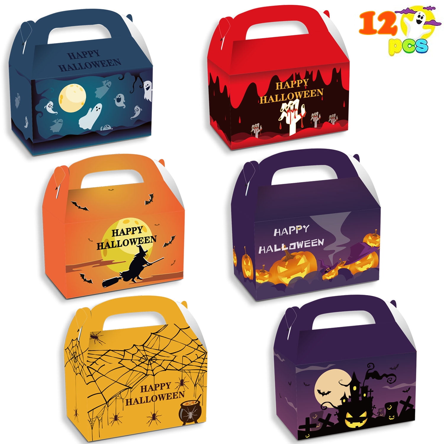 12pcs Halloween Treat Boxes Trick or Treat Candy Boxes for Halloween