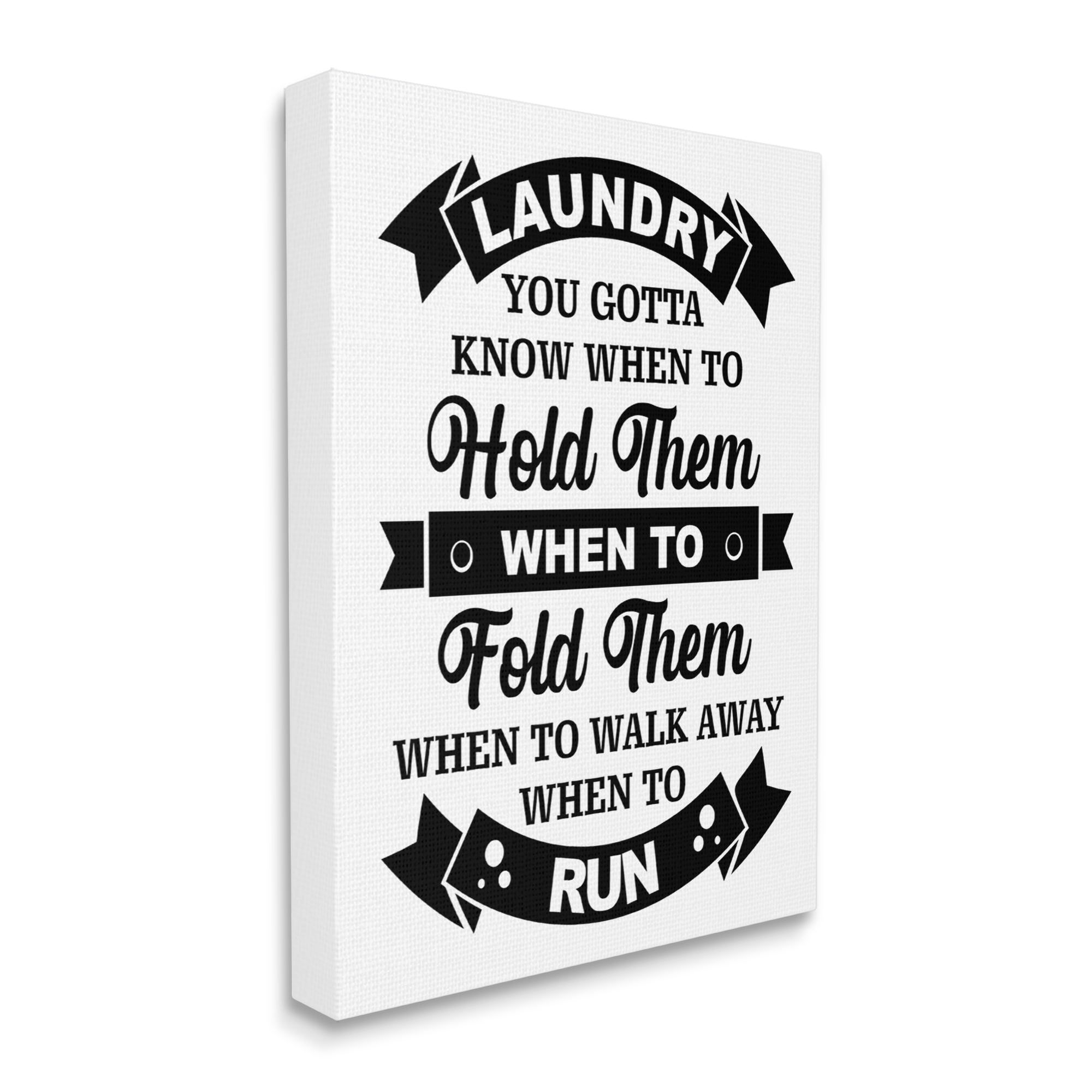 Stupell Industries Laundry Room Vintage Style Text Phrase Banners Graphic Art Gallery Wrapped Canvas Print Wall Art, Design by Lettered and Lined