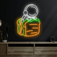 thumbnail image 3 of C-craft Astronaut Sit On Planet Neon Sign Wall Art Led Sign Burger Shop Decor, 3 of 5