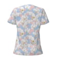 thumbnail image 4 of Naloa Orchids Flowers Print T-Shirts Short Sleeve V Neck Tees for Women Fashion Tops Trendy Lightweight Soft Casual Summer Outfits Clothes, 4 of 5