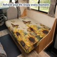 thumbnail image 4 of XYZCANDO Vintage Sunflower Butterfly Breathable RV Jackknife Sofa Slipcover, Stretch Washable Camper Folding Sofa Bed Protector for Travel Trailer Interior Decor, 4 of 7