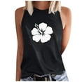 thumbnail image 2 of Aloohaidyvio Tank Tops for Women,Women's Summer Flower Print Basic Tank Tops 2024 Round Neck Soft Casual Loose Sleeveless Shirts, 2 of 4