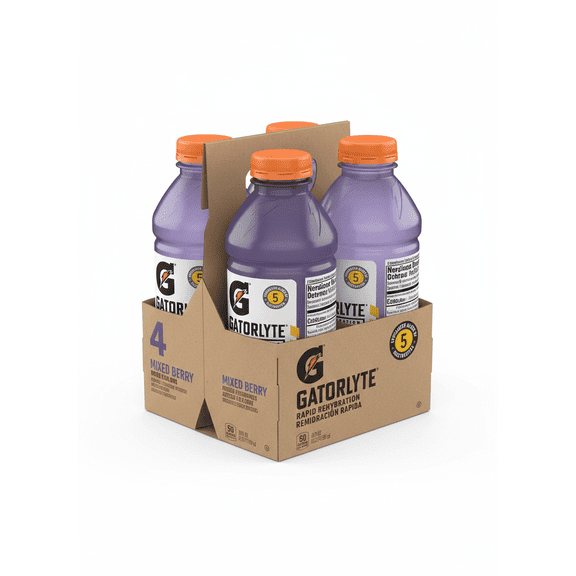 Gatorade Rapid Rehydration Electrolyte Beverage, Mixed Berry, 20oz 4 Bottles