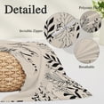 thumbnail image 3 of Beige Black Botanical Body Pillow Cover, Pillowcase Protectors with Zipper, Breathable Decorative Throw Pillow Case Cover, Farmhouse Laugh Love Leaves Pillow Shams for Couch Sofa 20x60Inch, 3 of 9