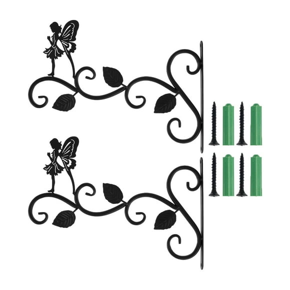 de hierro para colgar en pared de estilo europeo, para macetas, decoración de jardín, pntas colgantes al aire libre, decoración rústica Hada de pie de Sunnimix ganchos para colgar en la pared