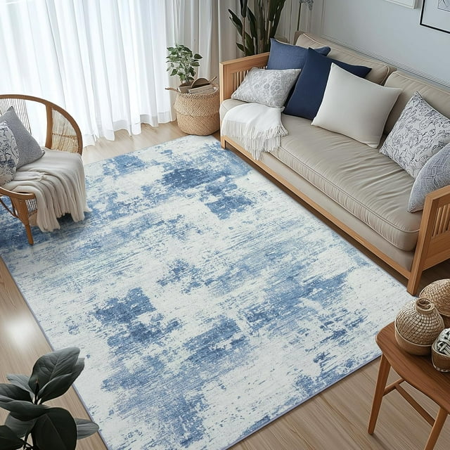 Modern Abstract Area Rugs for Living Room x Non Slip Machine Washable Rug Lightweight Low Pile Floor Carpet for Bedroom Dining Room Nursery Home Office Entryway Rugs Grey